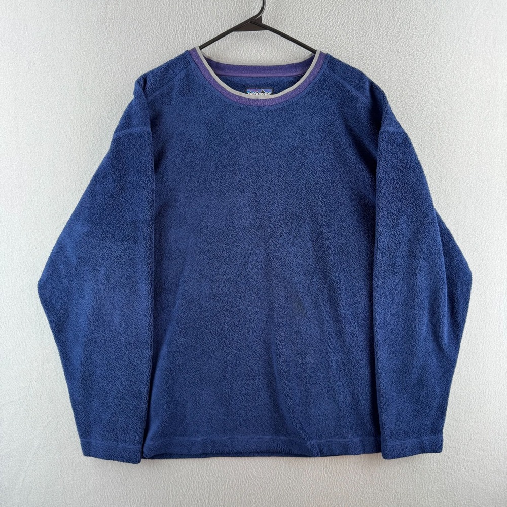 Vintage Patagonia Rythm Crewneck Sweatshirt Mens Large Blue Synchilla Fleece '04